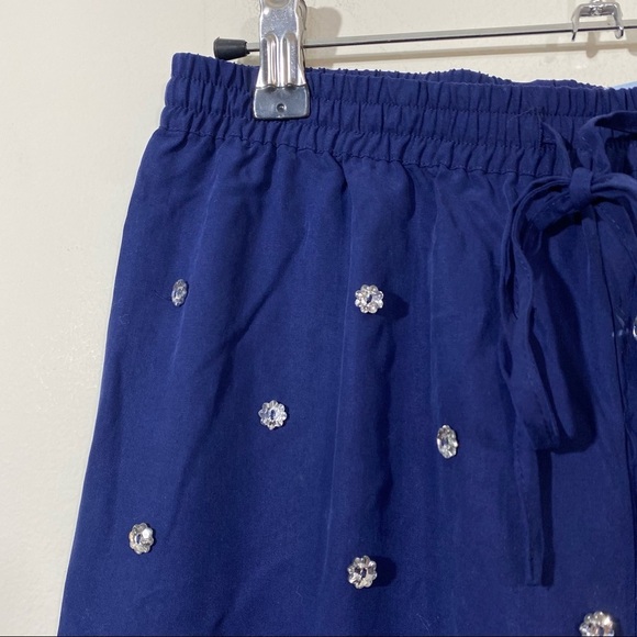 Hill House Jewel Jammies Pants Navy Blue Embellished Small - Picture 4 of 6